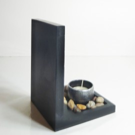 Budda Face Incense & Candle holder Set Silver
