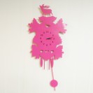 MH Collection Silhouette Pendulum Wall Clock Deer cherry