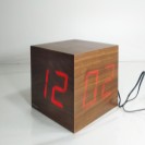 Karlsson Alarm clock Around The Corner LED wood 13x13cm,Incl. transformer Brown 