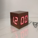Karlsson Alarm clock Around The Corner LED wood 13x13cm,Incl. transformer Brown 