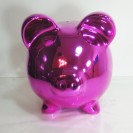 GSQ Jumbo Piggy Bank Ceramic Chrome Magenta