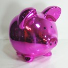 GSQ Jumbo Piggy Bank Ceramic Chrome Magenta