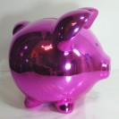 GSQ Jumbo Piggy Bank Ceramic Chrome Magenta