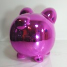 GSQ Jumbo Piggy Bank Ceramic Chrome Magenta