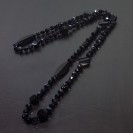 Virginia Elegant 10mm Black Smoky Quartz Obsidian Necklance