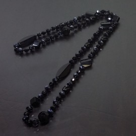 Virginia Elegant 10mm Black Smoky Quartz Obsidian Necklance