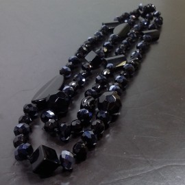 Virginia Elegant 10mm Black Smoky Quartz Obsidian Necklance