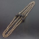 Virginia Elegant Smoky Champagne Topaz Crystal embroidered ball Necklance