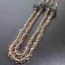 Virginia Elegant Smoky Champagne Topaz Crystal embroidered ball Necklance