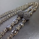 Virginia Elegant Smoky Champagne Topaz Crystal embroidered ball Necklance