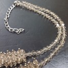 Virginia Elegant Smoky Champagne Topaz Crystal pine nutt ball Necklance