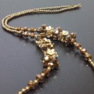 Virginia Vintage Rose Gold Plated  Champagne Topaz & flowers Necklance