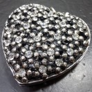 Virginia Vintage plated silver Clear Topaz Crystal Heart Pendant 