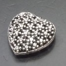 Virginia Vintage plated silver Clear Topaz Crystal Heart Pendant 