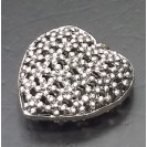 Virginia Vintage plated silver Clear Topaz Crystal Heart Pendant 