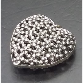 Virginia Vintage plated silver Clear Topaz Crystal Heart Pendant 
