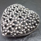 Virginia Vintage plated silver Clear Topaz Crystal Heart Pendant 