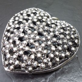 Virginia Vintage plated silver Clear Topaz Crystal Heart Pendant 