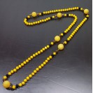 Virginia Elegant Yellow Chalcedony Black Smoky Quartz Obsidian Necklance