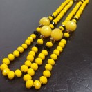 Virginia Elegant Yellow Chalcedony Black Smoky Quartz Obsidian Necklance