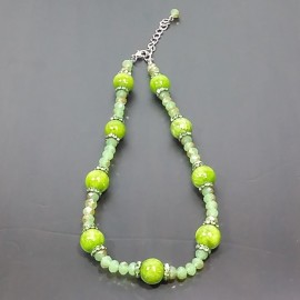 Virginia Elegant Green Gold Aventurine Quartz  Agate Necklance