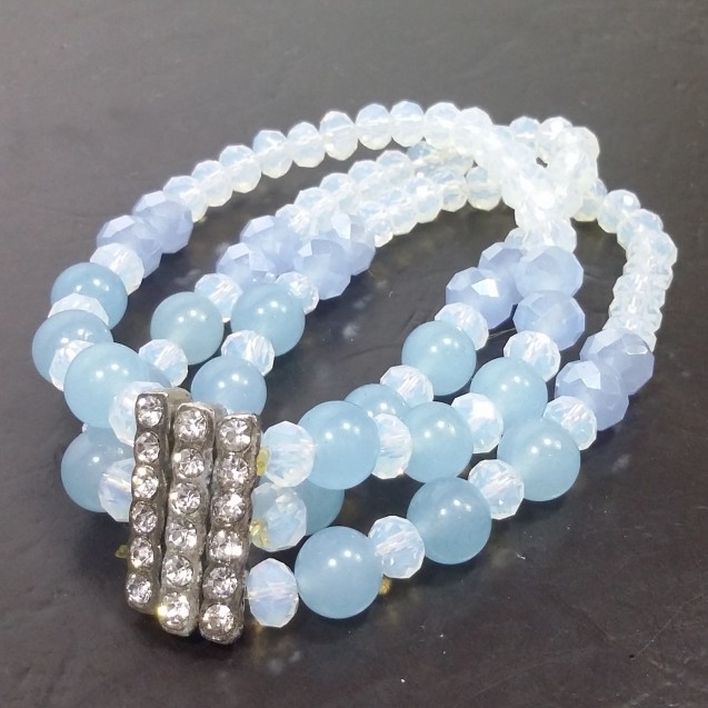 Virginia Elegant blue moonstone champagne Topaz 3in1 crystal Bracelet