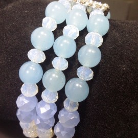 Virginia Elegant blue moonstone champagne Topaz 3in1 crystal Bracelet