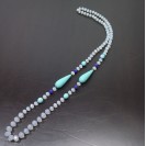 Virginia Elegant blue champagne Topaz crystal Chalcedony Necklance 