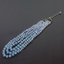 Virginia Elegant Blue Chalcedony Topaz Crystal 3in1 Necklance