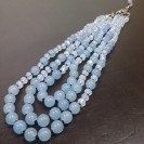 Virginia Elegant Blue Chalcedony Topaz Crystal 3in1 Necklance