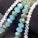 Virginia Elegant Green Gold Aventurine & White Silver Quartz  Agate Necklance 