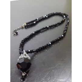 Virginia Vintage blue champagne Topaz Lace Agate Necklance