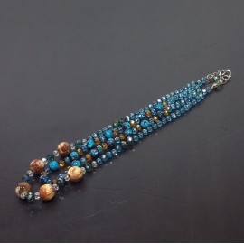 Virginia Blue Chalcedony Topaz Crystal 2in1 Necklance