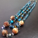 Virginia Blue Chalcedony Topaz Crystal 2in1 Necklance