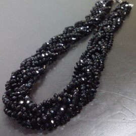 Virginia Elegant 6in1 3mm Black Smoky Quartz Obsidian Necklance 