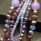 Virginia Elegant 3in1 Blue Smoky Champagne Topaz Crystal Purple Chalcedony Agate Necklance