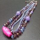 Virginia Elegant 3in1 Blue Smoky Champagne Topaz Crystal Purple Chalcedony Agate Necklance
