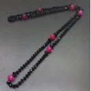 Virginia Elegant Black Smoky Quartz Obsidian Cherry  Chalcedony Necklance