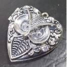 Virginia Elegant Champagne Topaz Crystal heart shape Magnetic open Owl pendant box 