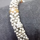 Virginia Vintage Brown Chalcedony Clear Topaz Crystal metal beads Bracelet
