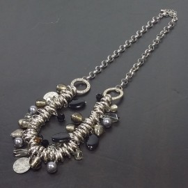 Virginia Elegant plantinum plated copper Ring Beeds Necklance