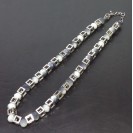 Virginia Vintage plantinum plated Cube Creamy White Chalcedony Necklance