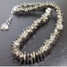 Virginia Vintage Silver plated copper Square metal thins Necklance