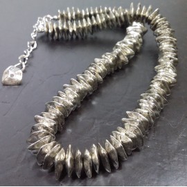 Virginia Vintage Silver plated copper Square metal thins Necklance