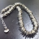 Virginia Vintage Silver plated copper Square metal thins Necklance