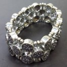 Virginia Vintage silver plated embroidered flower charms bracelet