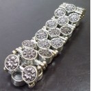 Virginia Vintage silver plated embroidered flower charms bracelet