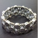 Virginia Vintage silver plated embroidered flower charms bracelet