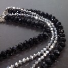 Virginia Elegant Black Smoky Quartz Obsidian  plated beads Necklance