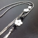 Virginia Elegant Paint Lacquer Clear Topaz Crystal Flower Necklance 